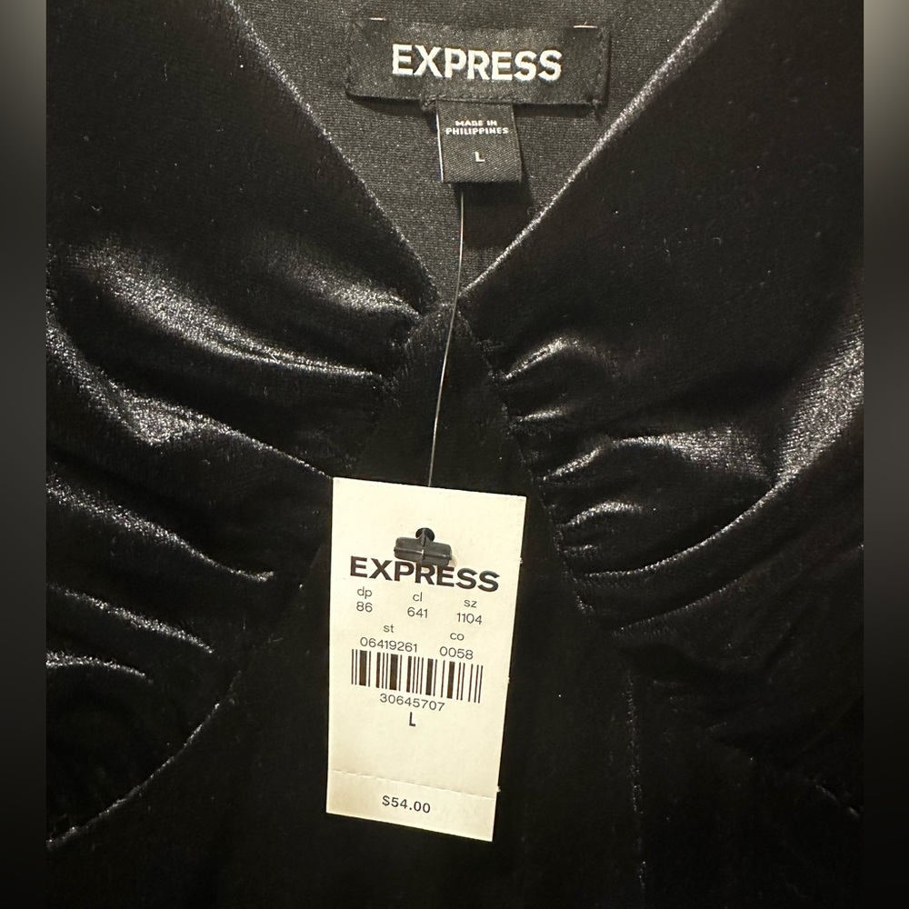 Express black velvet bodysuit. BRAND NEW NEVER WORN
